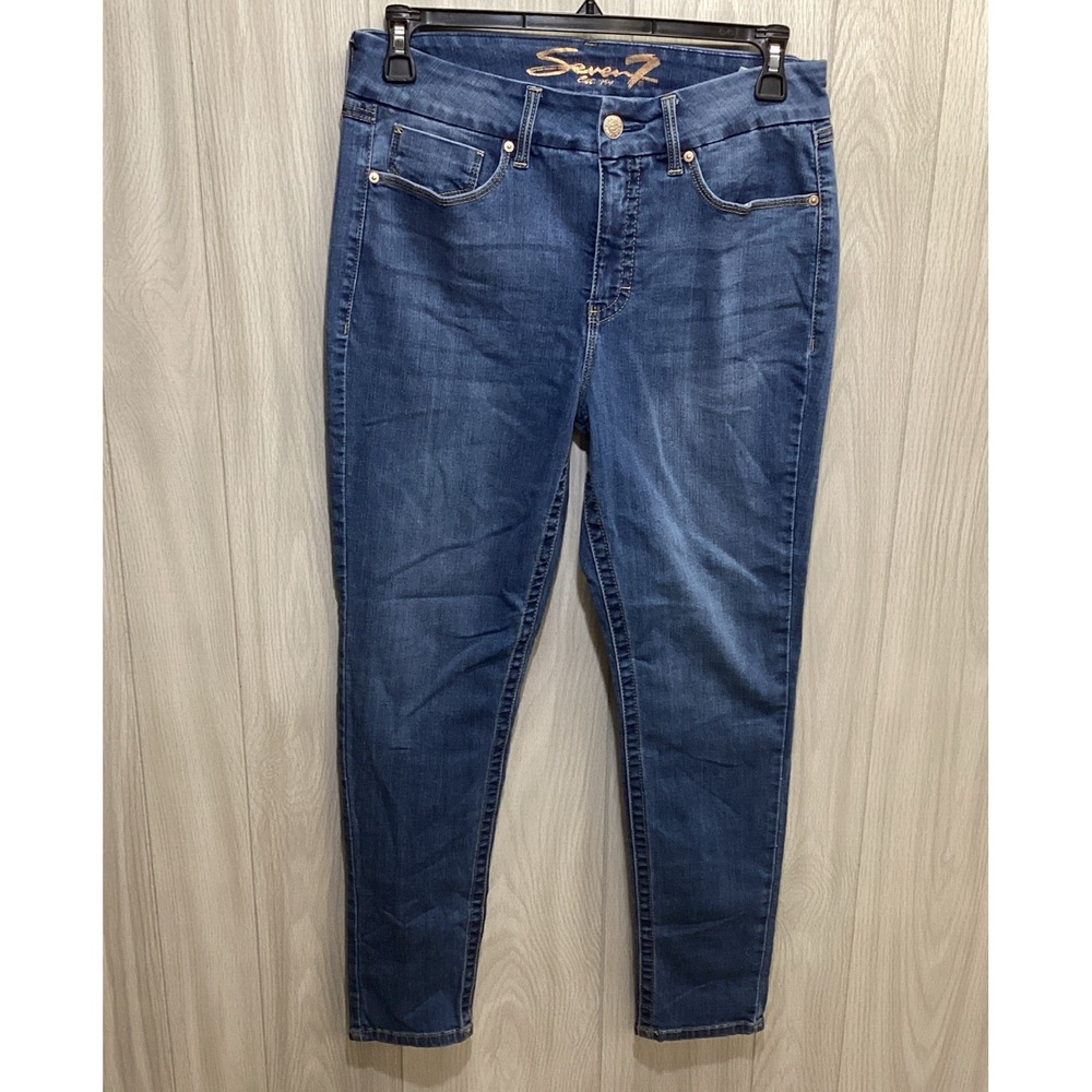 Seven7 Women's (Size 12) High Rise Skinny Blue Denim Jeans Stretch